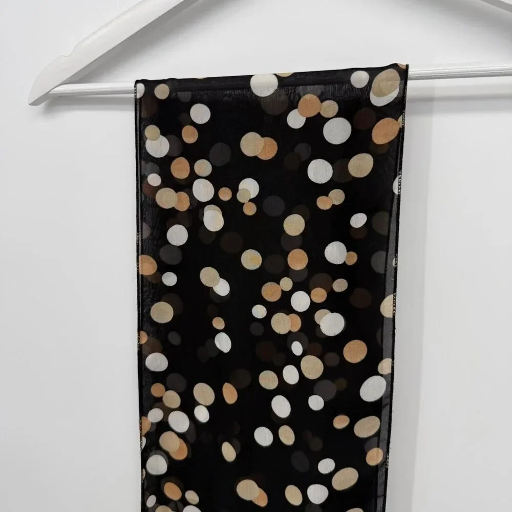 Unbranded Polka Dot Scarf Black Multi Dot Pattern Accessory Tie Neck